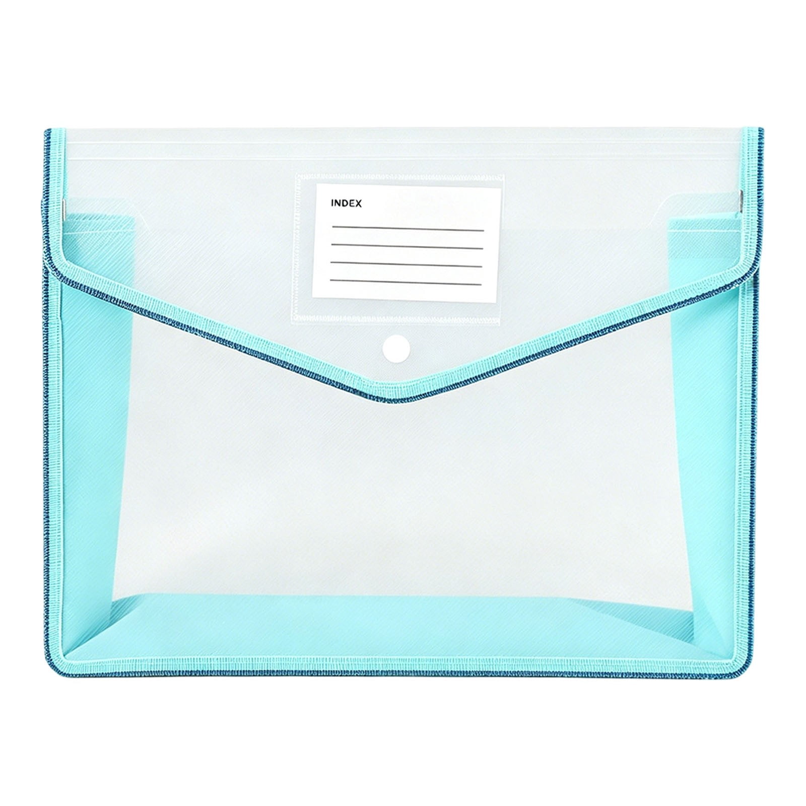 FXMLRLK Plastic Expanding File Folder, Clear Envelopes Fit Letter & A4 Size, Folders for Documents with Button Closure, No Dividers, Large Capacity (1 Pack,Light Blue)