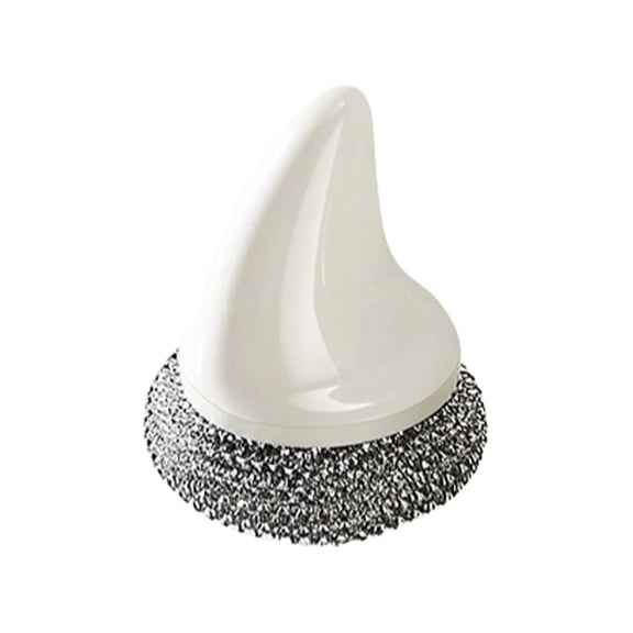 FXMLRLK Steel Wool Scrubber with Handle – Heavy Duty Cleaner Tool for Dishes, Cast Iron, Pots, Pans & Grills(1 Pack,White)