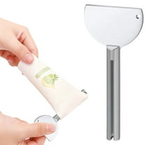 FXMLRLK Toothpaste Squeezer, 1 Pack Metal Tube Squeezer Key Stainless Steel Toothpaste Roller Tube Wringer, Silver(Semi-arc shape)