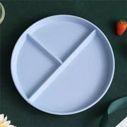 FXMLRLK Unbreakable Divided Plates,2 Pack 8.7 Inch Round Design with 3 Compartments for Portion Control, Reusable,Microwave and Dishwasher Safa(Blue)