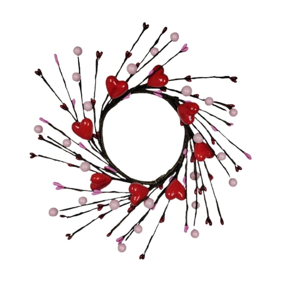 FXMLRLK Valentine's Day Wreath for Front Door, Wreath with Heart Shaped Berry, Berry for Front Door Indoor Outdoor Wedding Anniversary Party Home Wall Window Festival Decoration, Colorful