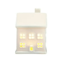 FXMLRLK White Theme - Ceramic Christmas Village Houses, Glowing Lighted Holiday Decorations for Indoor Tabletop, Farmhouse Country Style Christmas Home Decor,Style 18