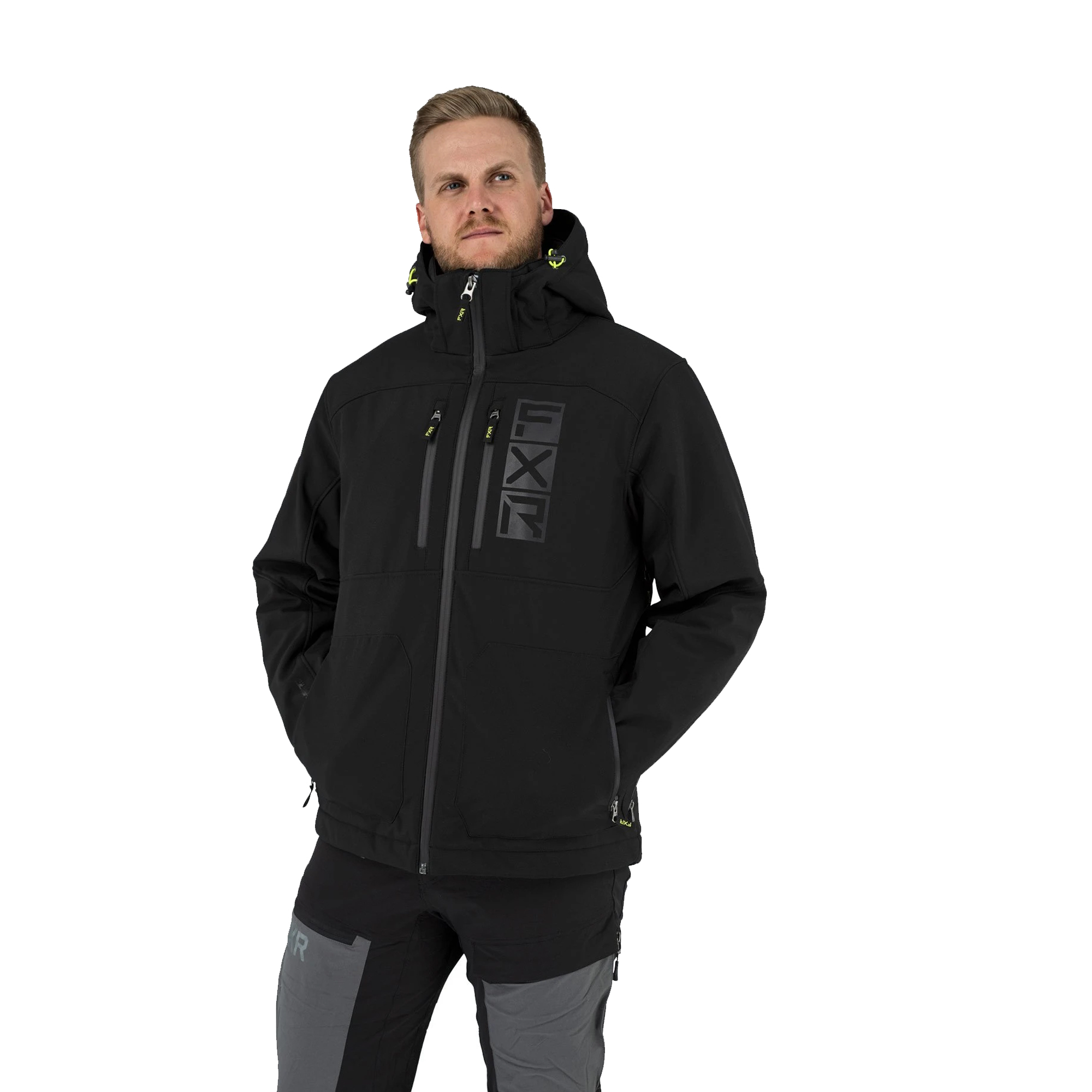 FXR  Black Hi-Vis Vertical Pro Insulated Softshell Jacket Warm Fleece Interior - XX-Large 210909-1065-19 - image 1 of 2