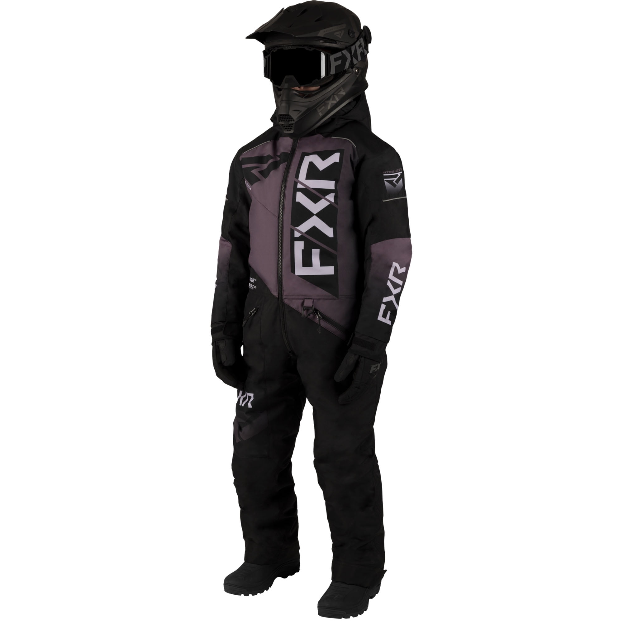 FXR Child Helium Snowmobile Monosuit Black/Muted Grape/Dusty FXR Child Helium Snowmobile Monosuit Black/Muted Grape/Dusty