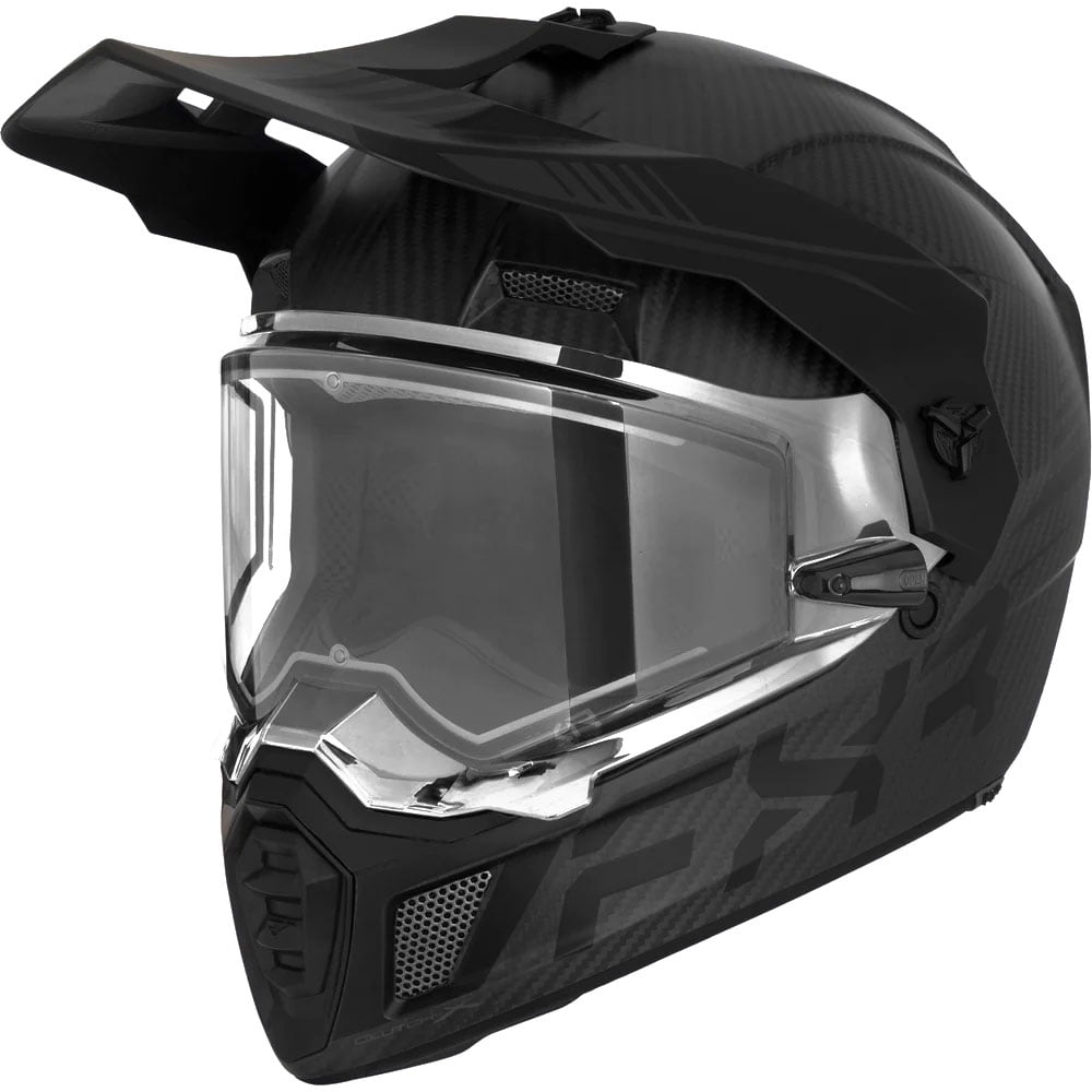 FXR Clutch X Pro Carbon Fiber Snowmobile Helmet Heated DL Face Shield