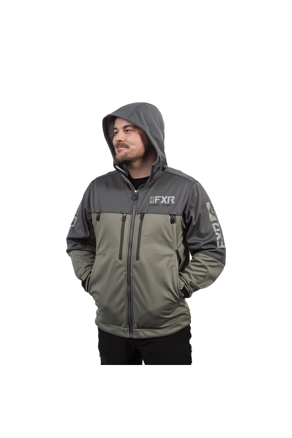 Khaki Charcoal Cast Softshell Jacket Breathable Waterproof Fleece Interior - Large 212001-7708-13