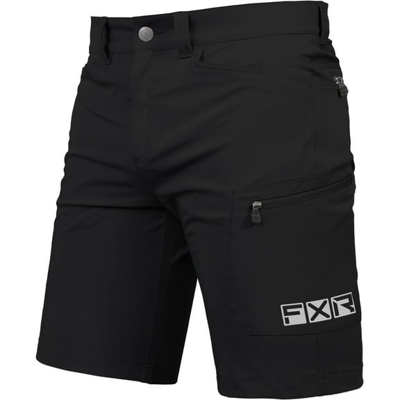 FXR  Mens Black Attack Shorts Side Zippered Phone Pocket Back Comfort Elastic - 34 222113-1000-34