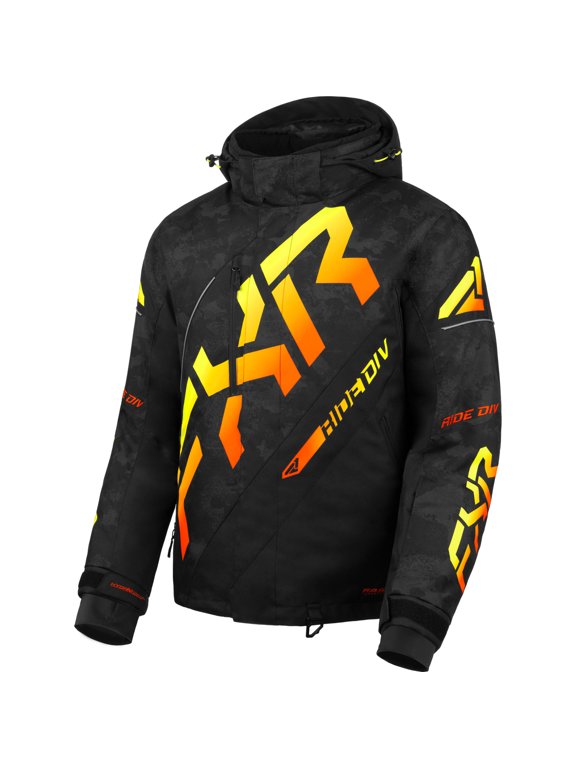 Mens CX Snowmobile Jacket F.A.S.T. 3.0 HydrX Pro Thermal Black Camo Inferno