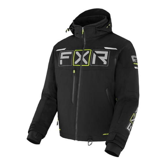 FXR Mens Maverick Snowmobile Jacket Dry Vent Snowproof Warm Winter Black HiVis