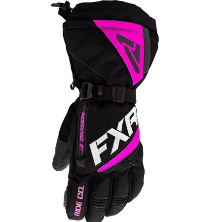 FXR Womens Fusion Snowmobile Gloves Black/Electric Pink 220833-1094-16