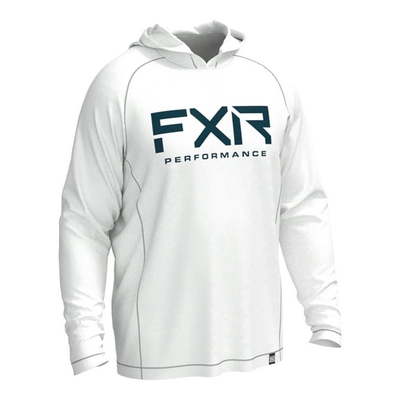 FXR White Slate Attack UPF Pullover Hoodie Lightweight Comfy 50+ Sunshield - Medium 212088-0157-10