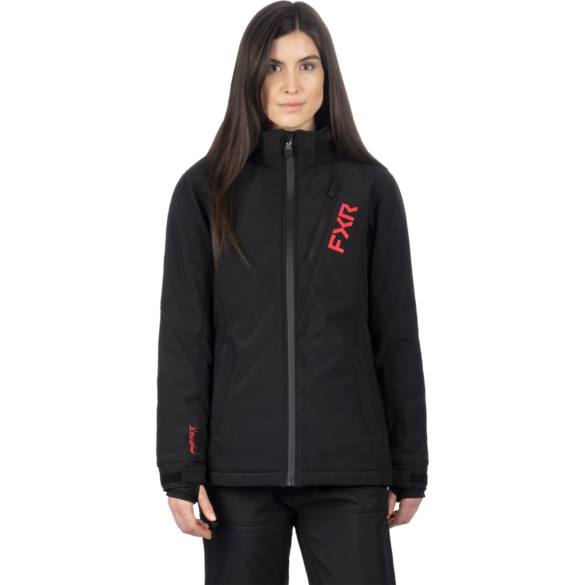FXR Women's Vertical Pro Insulated Softshell Jacket Black / Razz Large