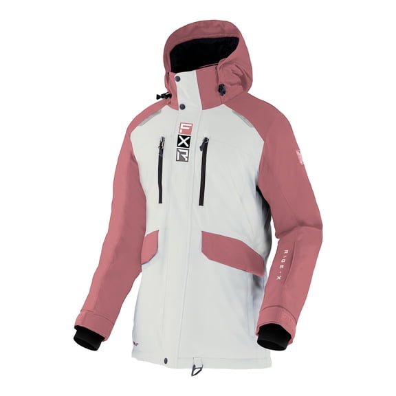FXR  Womens Aerial Snowmobile Jacket HydrX Pro Insulated Warm Bone Dusty Rose - 14 220251-0198-14