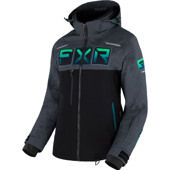 FXR Women's Maverick Jacket Black / Mid Grey Heather / Mint Fade 16 (2025)