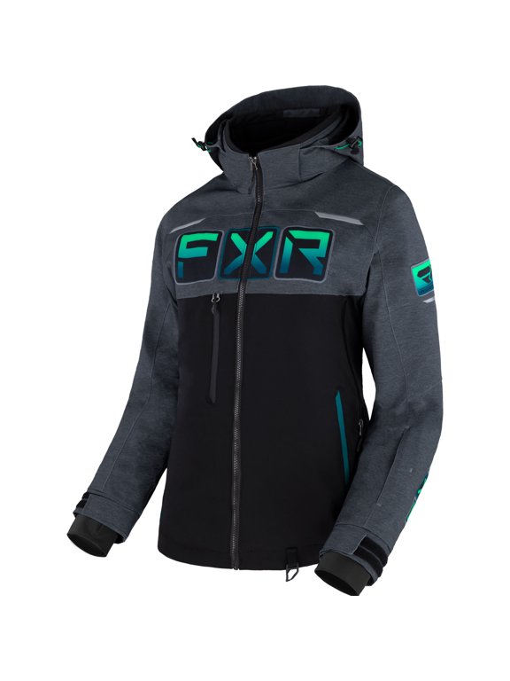 Womens Maverick Snowmobile Jacket Thermal Black Mid Grey Heather Mint Fade - 6 230249-1007-06