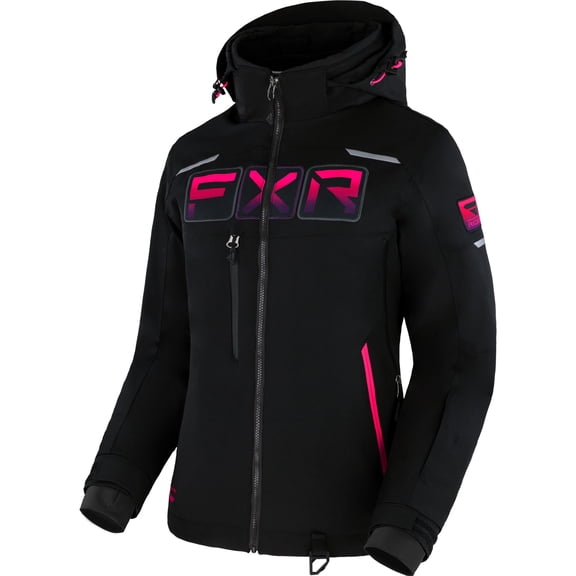 FXR Womens Maverick Snowmobile Jacket Thermal Dry Flex Black Fuchsia Fade - 14 230249-1091-14