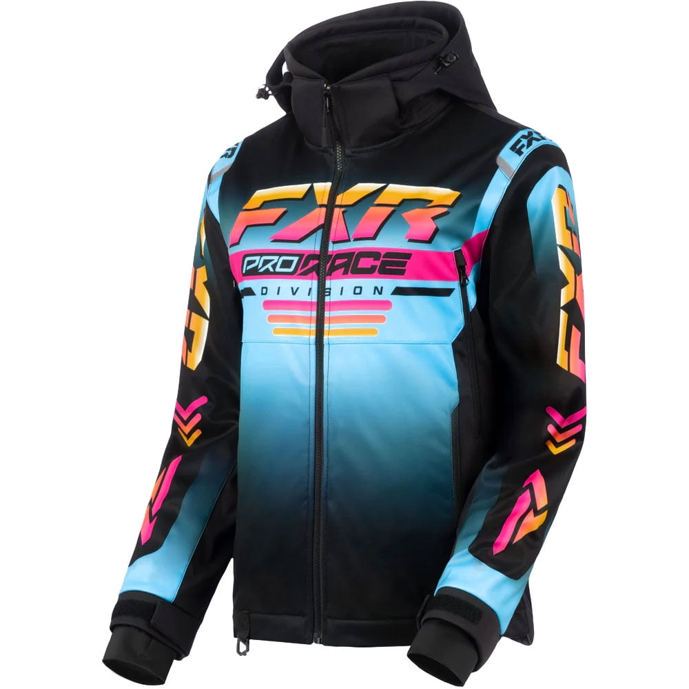 FXR Womens RRX Snowmobile Jacket OmniStretch Warm Sky Blue Fuchsia