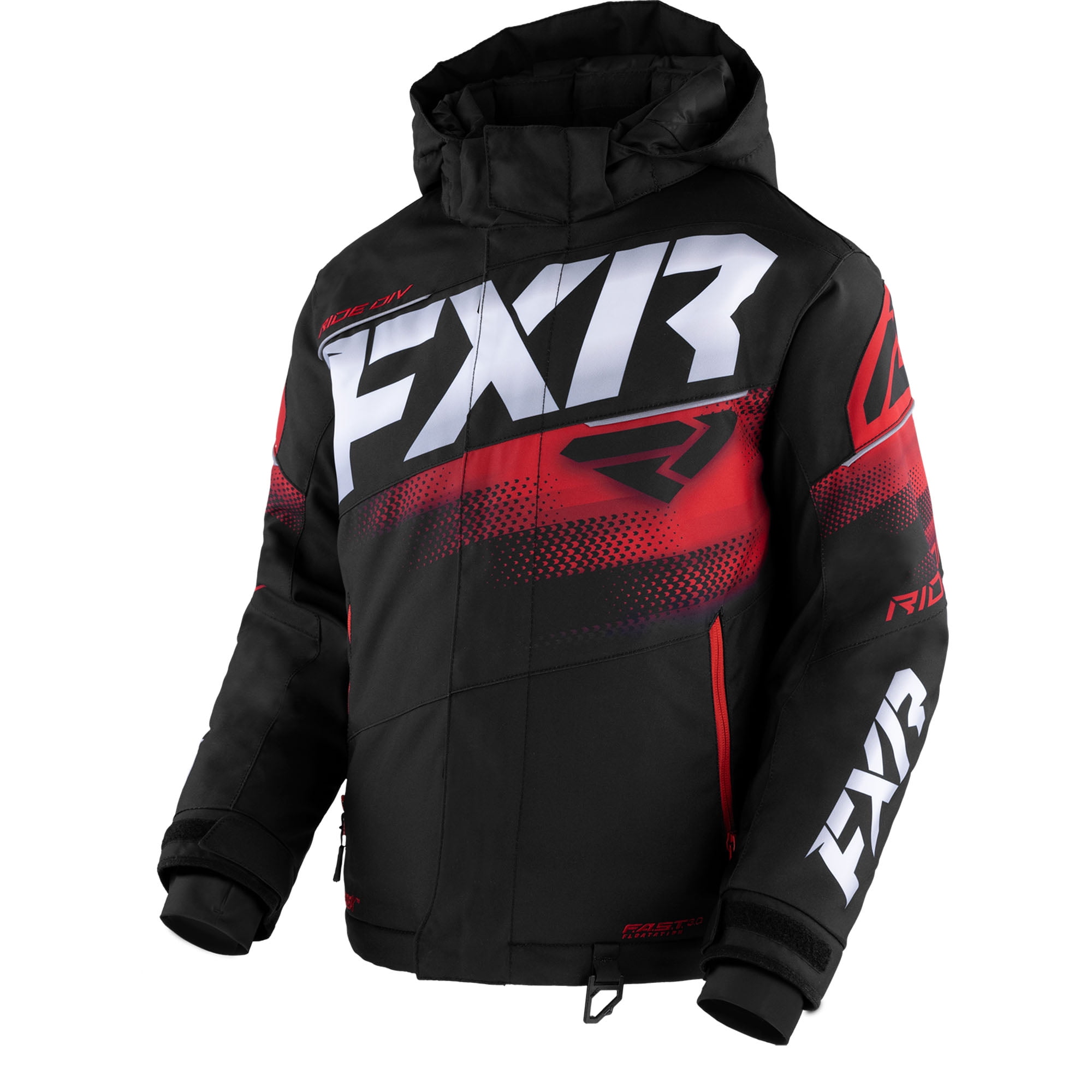 FXR Youth Boost Snowmobile Jacket HydrX Thermal Flex, Black/Red