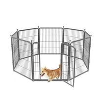 FXW Aster Dog Playpen Designed for Courtyard, RV Camping, 32'' 8 Panels for Medium Dogs, Silver