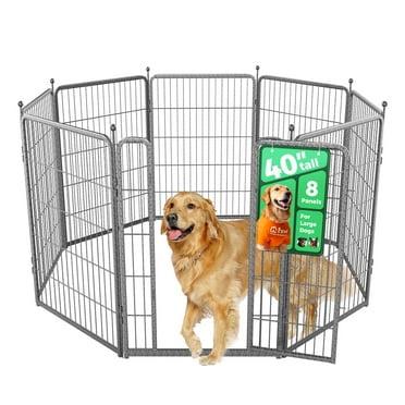FXW Aster Dog Playpen Designed for Courtyard, RV Camping, 40'' 8 Panels for Large Dogs, Silver