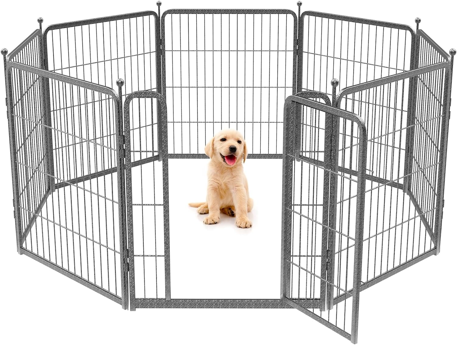 Yaheetech 40"H Heavy Duty Pet Playpen, Black, 8 Panel