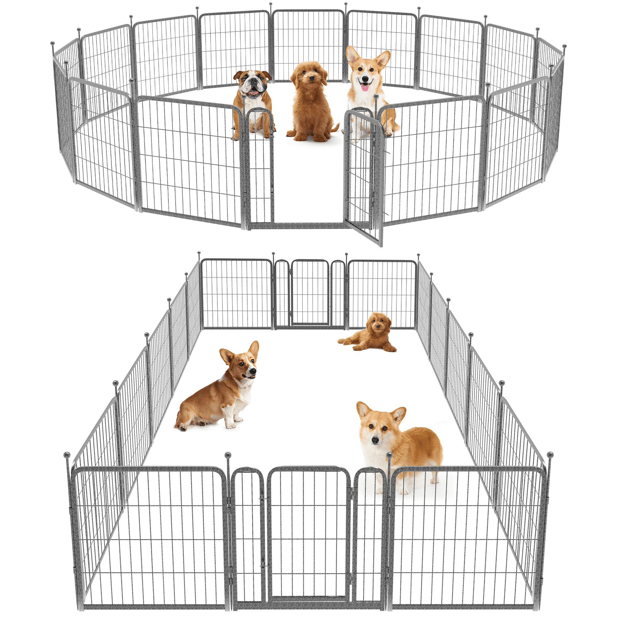 FXW Aster Dog Playpen Outdoor, 8/16 Panels Dog Pen 24/32/40inch Heavy