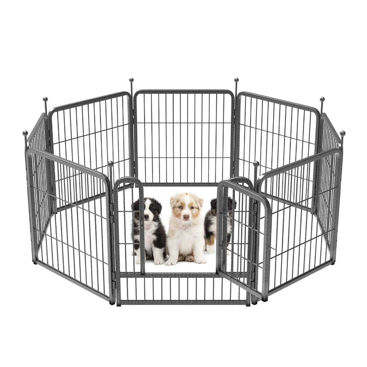 TOOCA Heavy Duty Dog Playpen Fence with Door Puppy Play Yard, 8 Panels