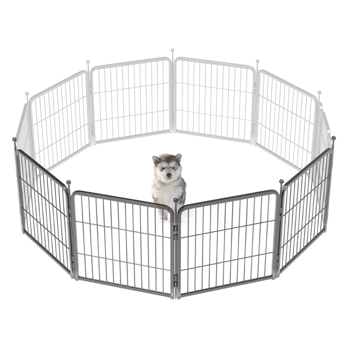 FXW Aster Silver Dog Playpen Outdoor 8 16 Panels Dog Pen 24 40 fxw-aster-silver-dog-playpen-outdoor-8-16-panels-dog-pen-24-40