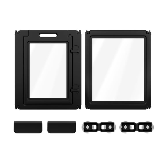 FXW AuraSpace Acrylic Indoor Dog Playpen for Small Dogs, 24 inch, 2 Panels, Includes 1 Gate & 1 Panel, Black