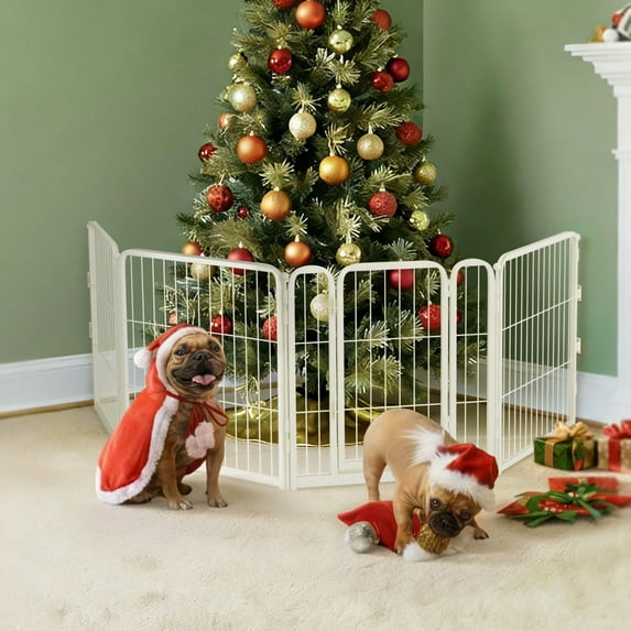 FXW Dog Gate Extra Wide Designed for Indoor Use, Adjustable Width Up to 92-inch Wide (24" H 4 Wire Panels for Puppies and Small Dogs), Black