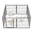 thumbnail image 1 of FXW Garden Fence Outdoor for the Yard – 24in(H) x 15.2ft(L) Heavy Duty Metal Animal Barrier for Dog, No Dig Decorative Dog Fence, 8 Panels, Silver, 1 of 6