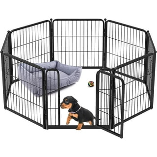 PUKAMI Dog Fence for The Yard, 8 Panels 24”Height x32” Width,Puppy Playpen  for Small Medium Dog Portable Dog Playpen Exercise Pen for Indoor