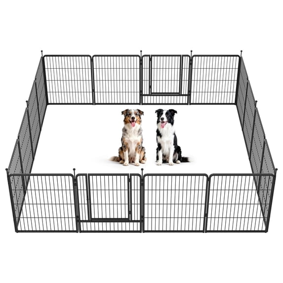 FXW Instant Dog Playpen, Portable Pet Fence for Outdoor, RV Trips, and Camping, 32inch, 16 Panels for Small and Medium Dogs│Patented