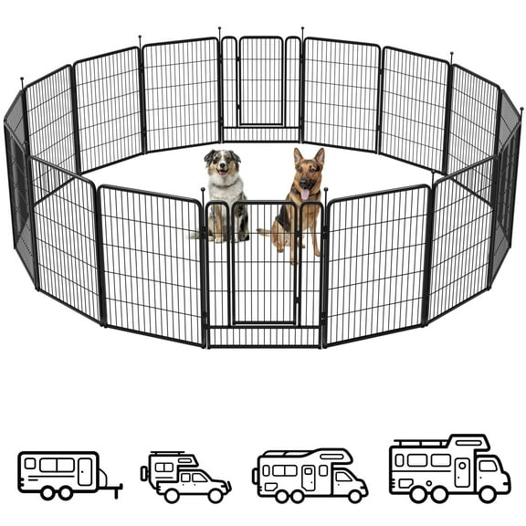 FXW Instant Dog Playpen, Portable Pet Fence for Outdoor, RV Trips, and Camping, 40inch, 16 Panels for Medium and Large Dogs│Patented