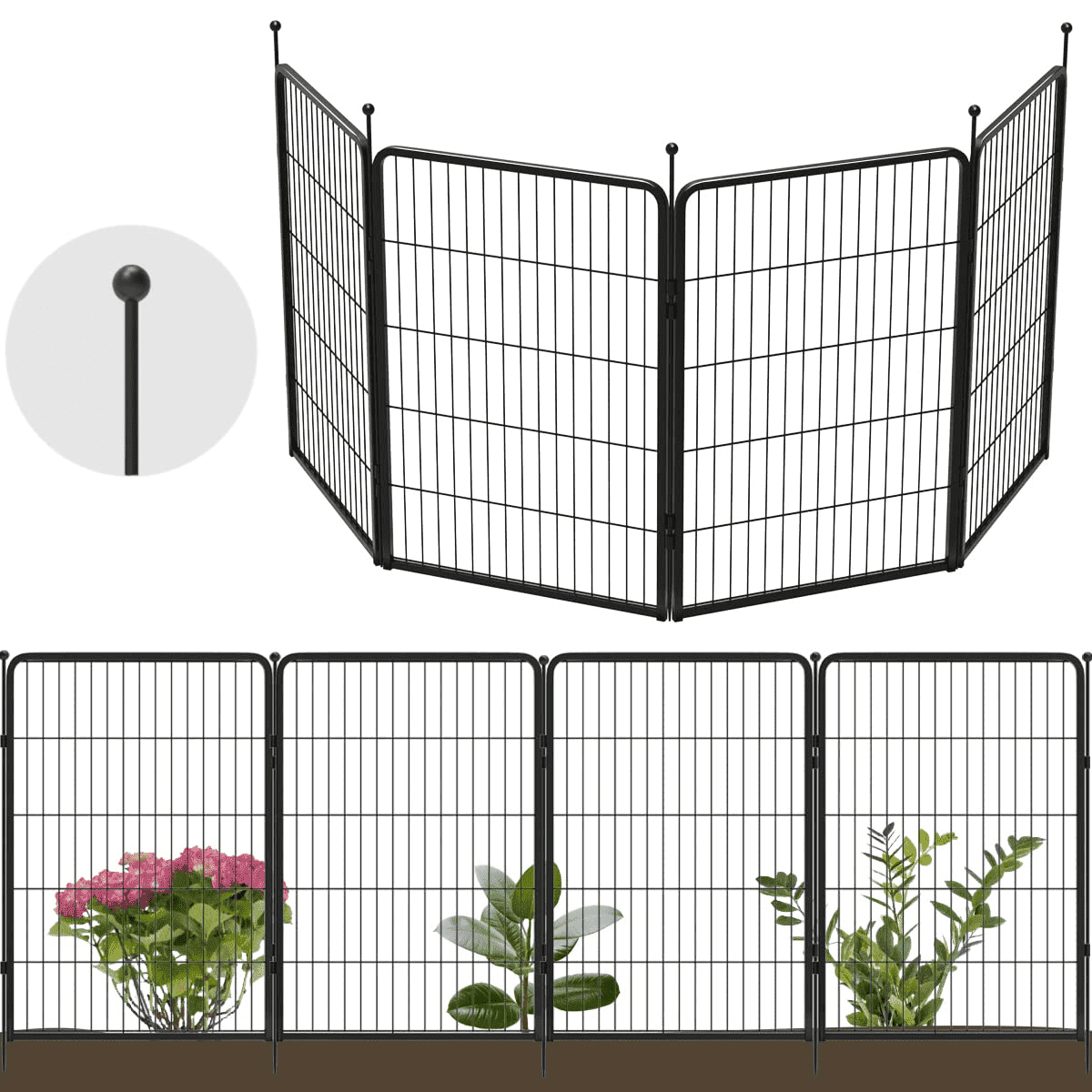 FXW Metal Garden Fence 9ft, Outdoor Wire Mesh, Ideal for Yard & Patio
