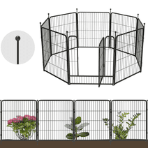 FXW Metal Garden Fence with Gate - 18ft x 32 inch High Durable Outdoor Wire Mesh Fencing for Yard, Lawn and Patio Borders, Easy No-Dig Installation Edging for Flower Bed Protection