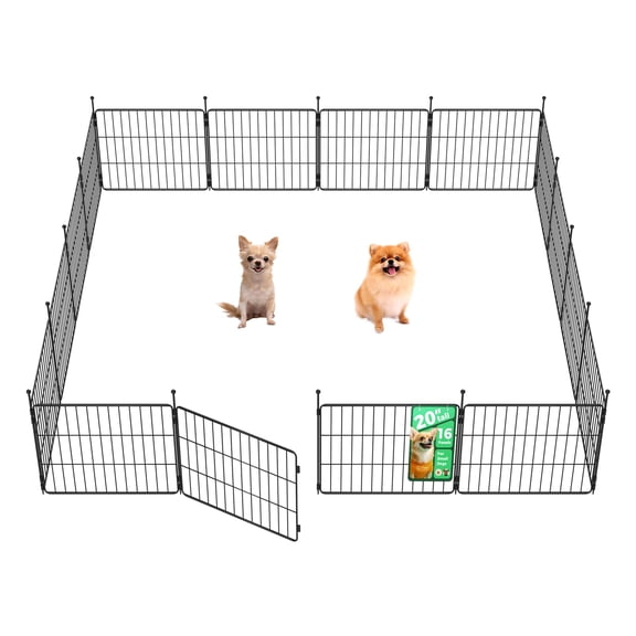 FXW MiniPaws Unleashed Dog Playpen for Yard & RV Camping, Expandable 20-inch 16 Panels for Puppies and Small Dogs, Portable for Indoor and Outdoor Use