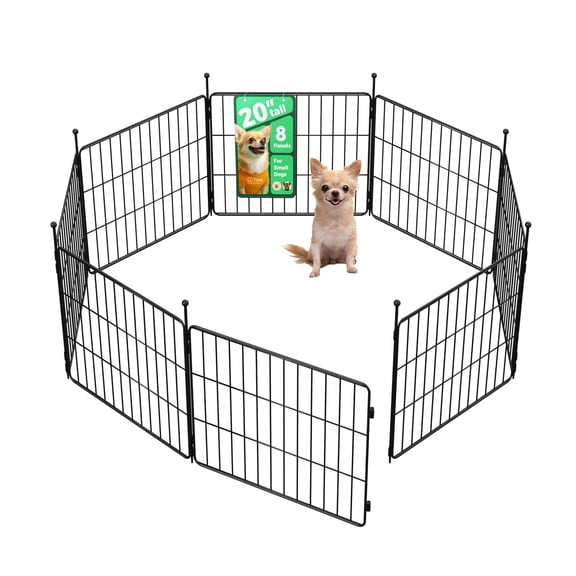 FXW MiniPaws Unleashed Dog Playpen for Yard & RV Camping, Expandable 20-inch 8 Panels for Puppies and Small Dogs, Portable for Indoor and Outdoor Use