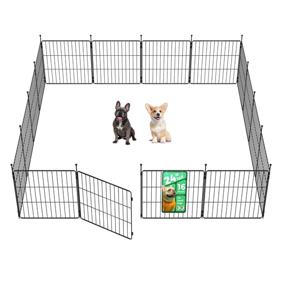 FXW MiniPaws Unleashed Dog Playpen, Expandable & Portable Design for Yard, RV Camping and Indoor Use, for Puppies and Small Dogs, 24-inch 16 Panels