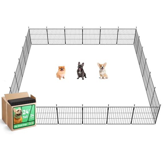 FXW MiniPaws Unleashed Dog Playpen, Expandable & Portable Design for Yard, RV Camping and Indoor Use, for Puppies and Small Dogs, 24-inch 24 Panels