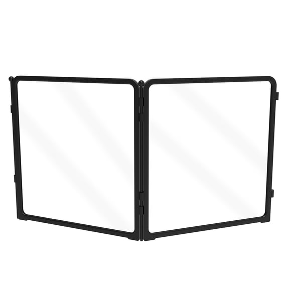 FXW Acrylic & Wire Mesh Indoor Dog Playpen, Heavy Duty 24 Inch 2 Panels Metal Dog Pen for Puppy and Small Dogs, Black│Patented