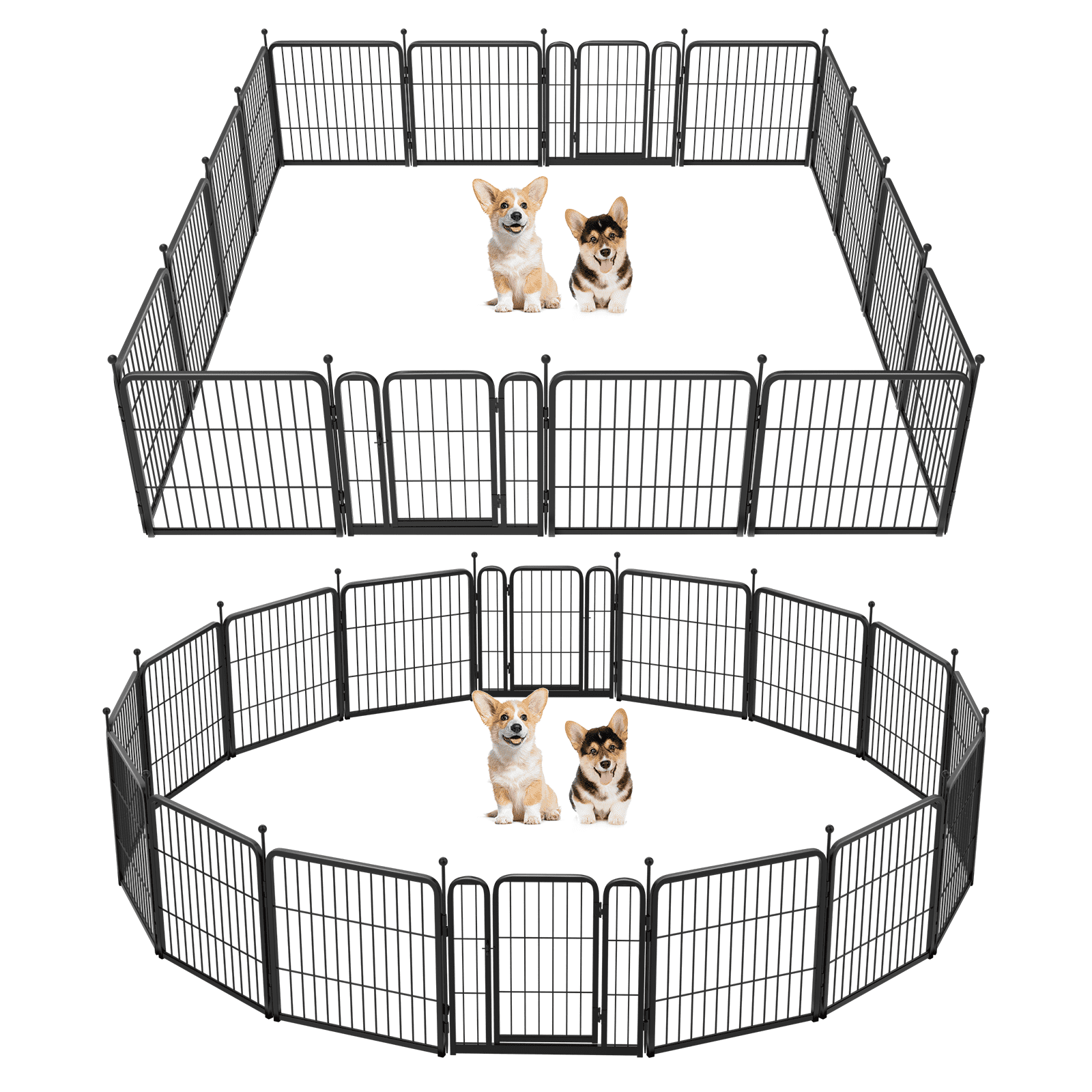 FXW Rollick Dog Playpen Outdoor, 16 Panels 24" Height Dog Fence