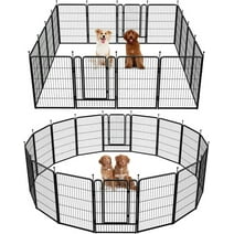 FXW Rollick Dog Playpen Outdoor, 16 Panels 40" Height Dog Fence Exercise Pen with Doors for Large/Medium/Small Dogs, Pet Puppy Playpen for RV, Camping, Yard