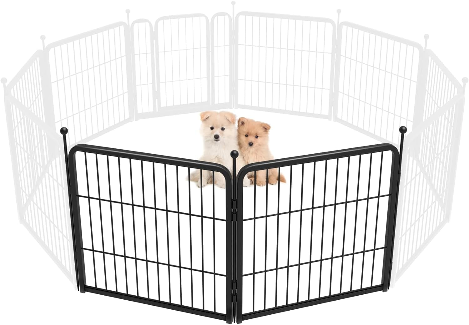 FXW Rollick Dog Playpen Outdoor, 2 Panels 24" Height Dog Fence Exercise