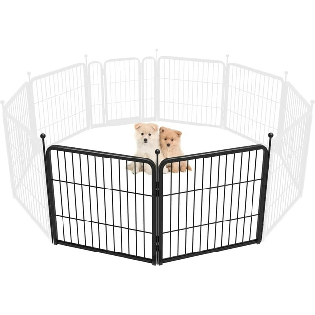 FXW Rollick Dog Playpen Outdoor, 2 Panels 24" Height Dog Fence Exercise