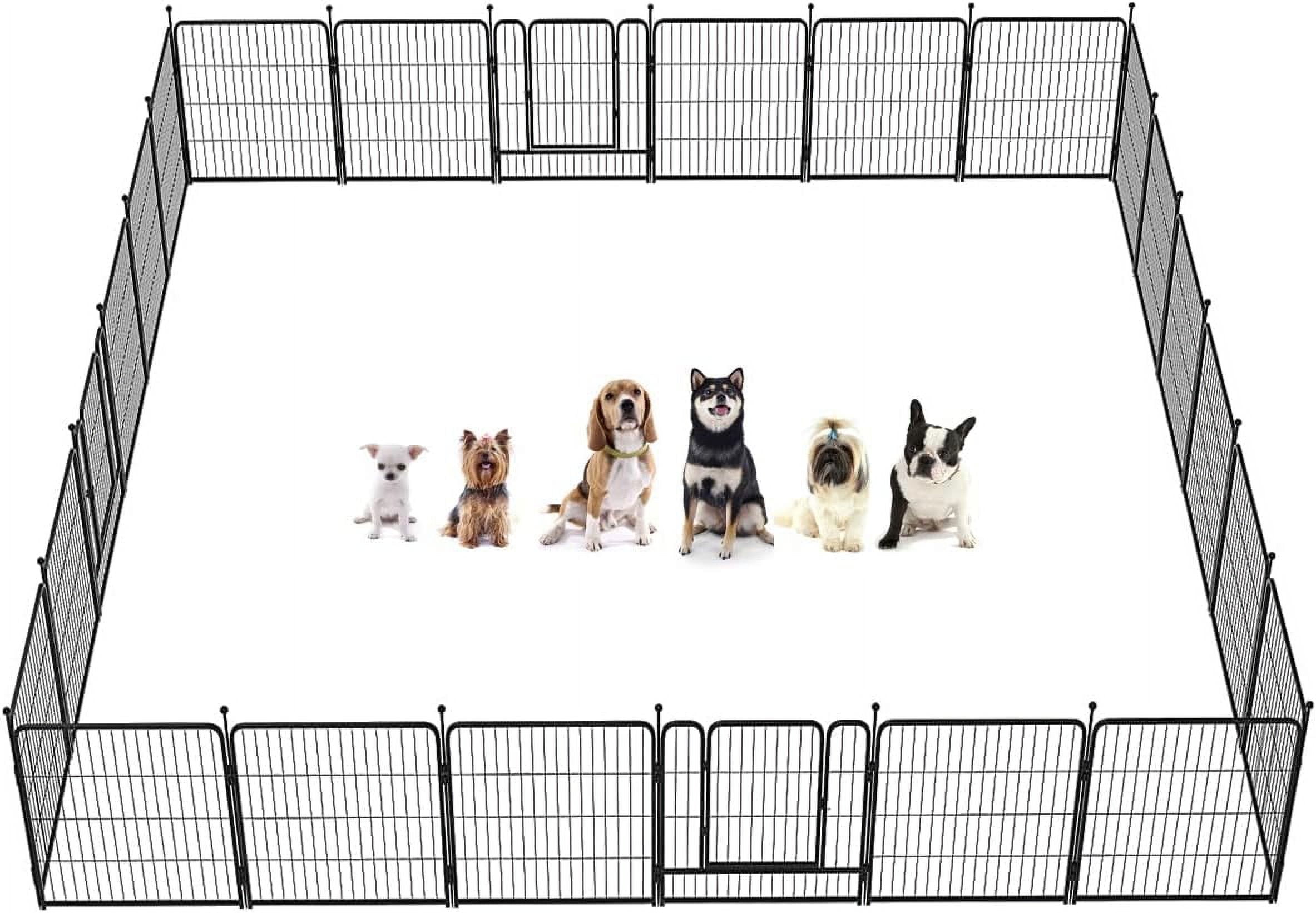FXW Rollick Dog Playpen Outdoor, 24 Panels 32" Height Dog Fence Exercise Pen with Doors for
