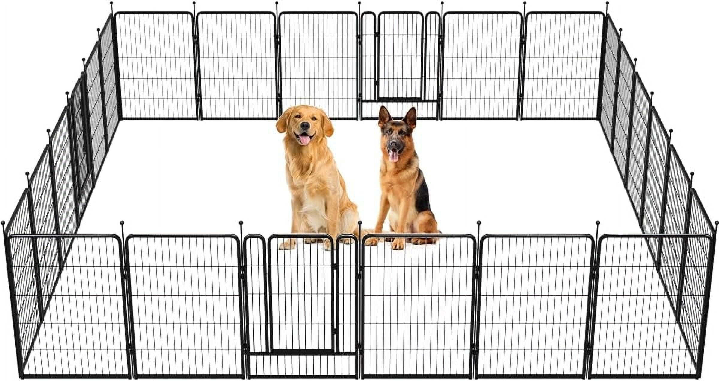 FXW Rollick Dog Playpen Outdoor, 24 Panels 40" Height Dog Fence Exercise Pen with Doors for