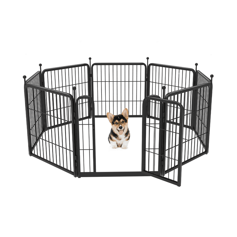 FXW Rollick Dog Playpen Outdoor, 8 Panels 24 Height Dog Fence Exercise Pen  with Doors for Small Dogs, Pet Puppy Playpen for RV, Camping, Yard 