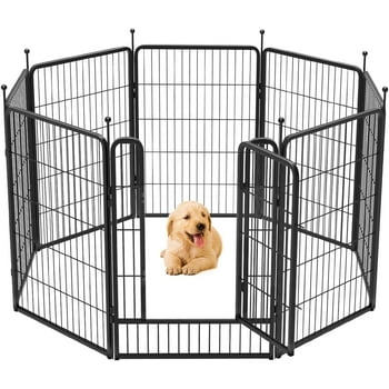 FXW Rollick Dog Playpen Outdoor, 8 Panels 40" Height Dog Fence Exercise Pen with Doors for Large/Medium/Small Dogs, Pet Puppy Playpen for RV, Camping, Yard