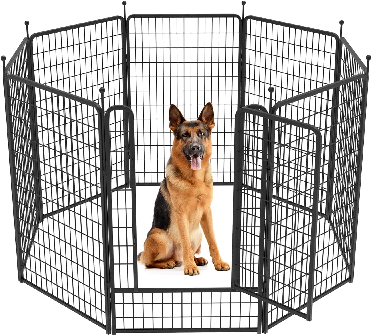 FXW Rollick Dog Playpen Outdoor, 8 Panels 50" Height Dog Fence Exercise